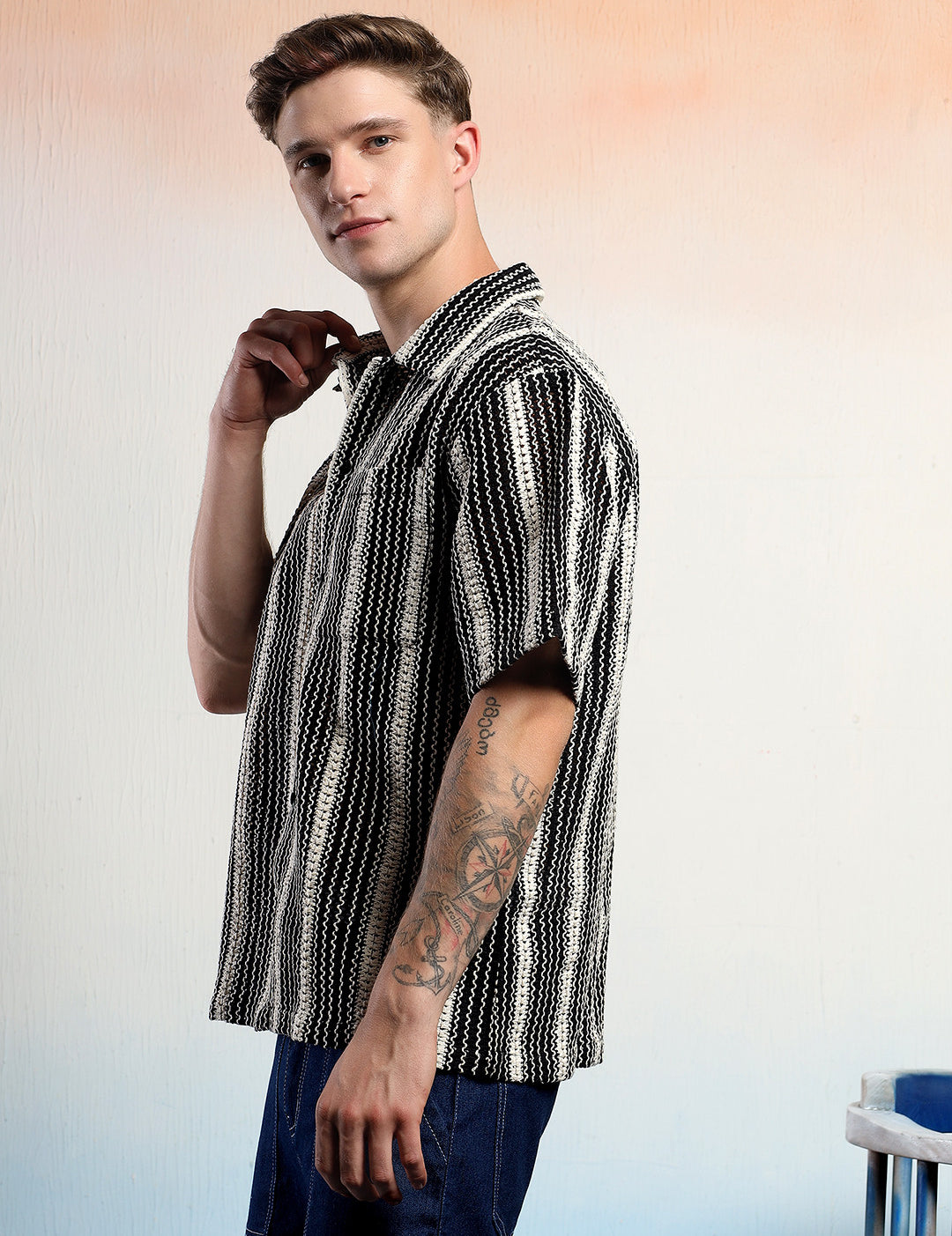 KOTTY Men Striped Casual Multicolor Shirt 