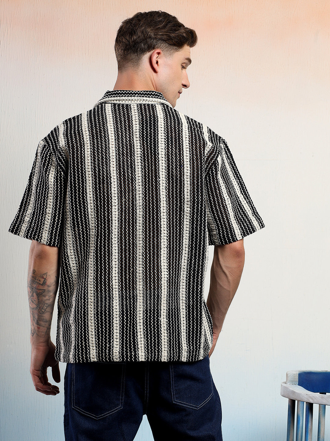 KOTTY Men Striped Casual Multicolor Shirt 