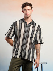 KOTTY Men Striped Casual Multicolor Shirt 