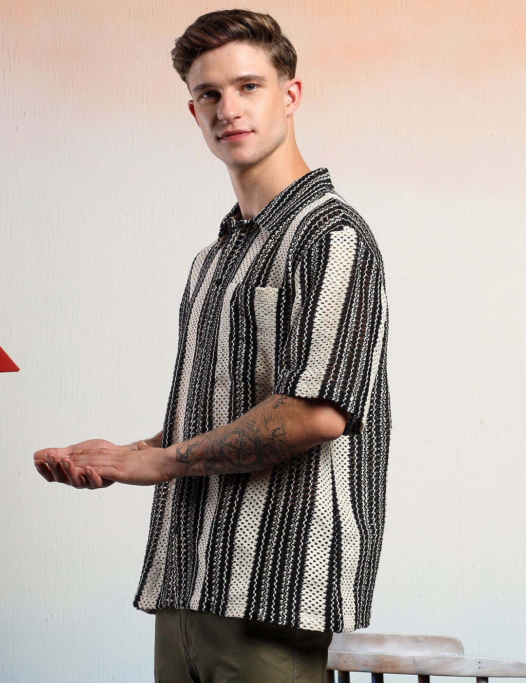 KOTTY Men Striped Casual Multicolor Shirt 