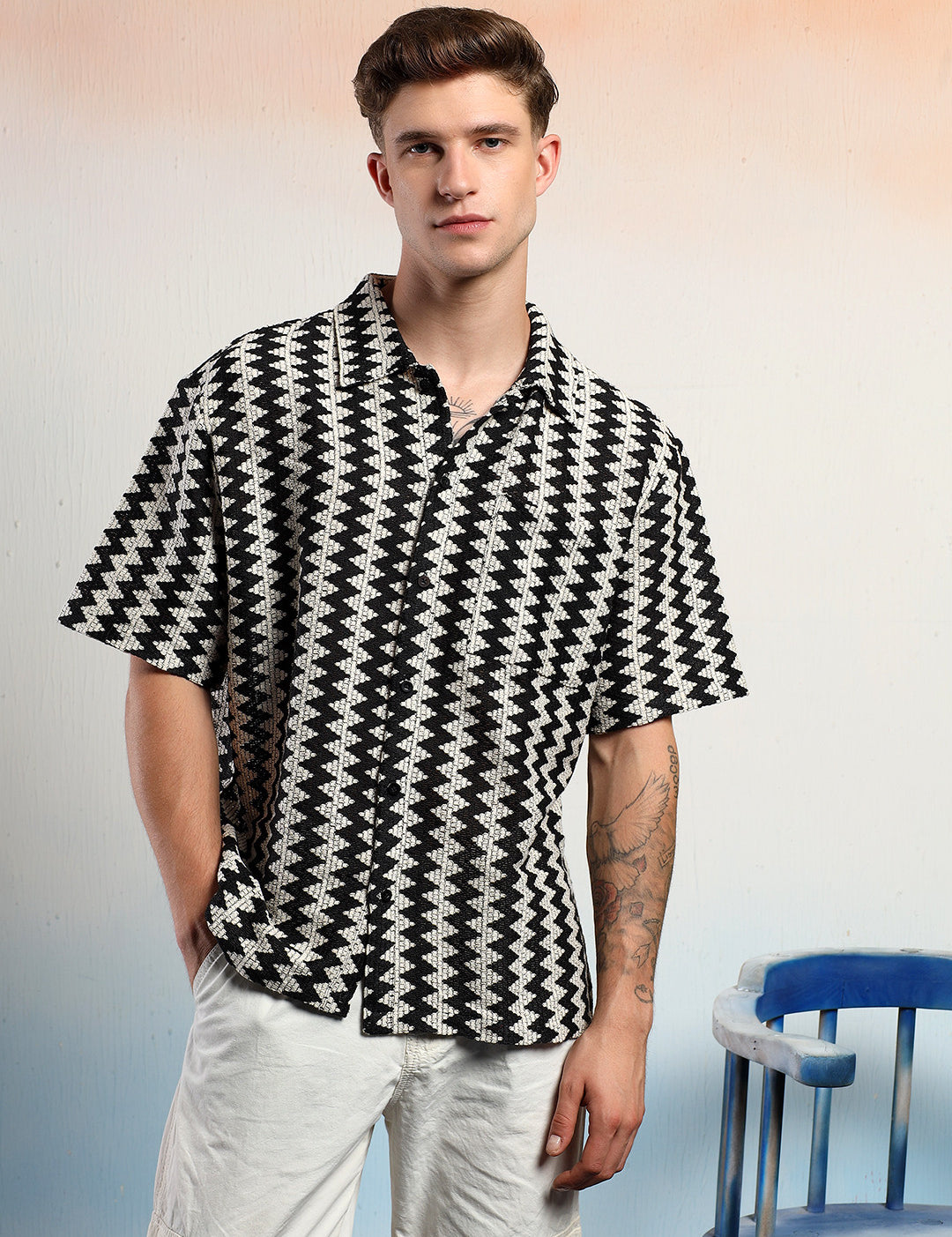 KOTTY Men Striped Casual Multicolor Shirt 