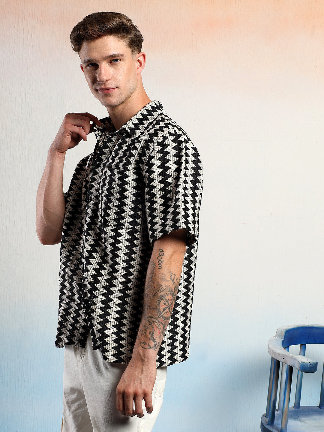 KOTTY Men Striped Casual Multicolor Shirt 
