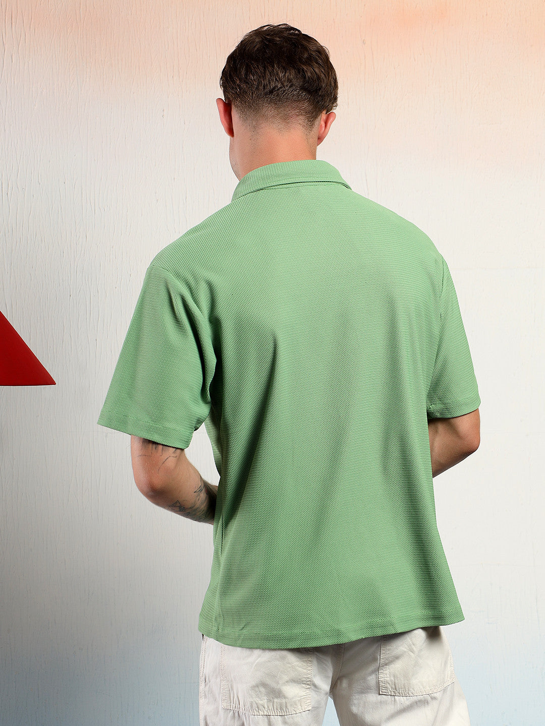 KOTTY Men Solid Casual Green Shirt 