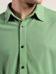 KOTTY Men Solid Casual Green Shirt 