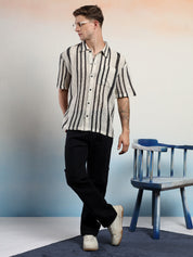 KOTTY Men Striped Casual Multicolor Shirt 