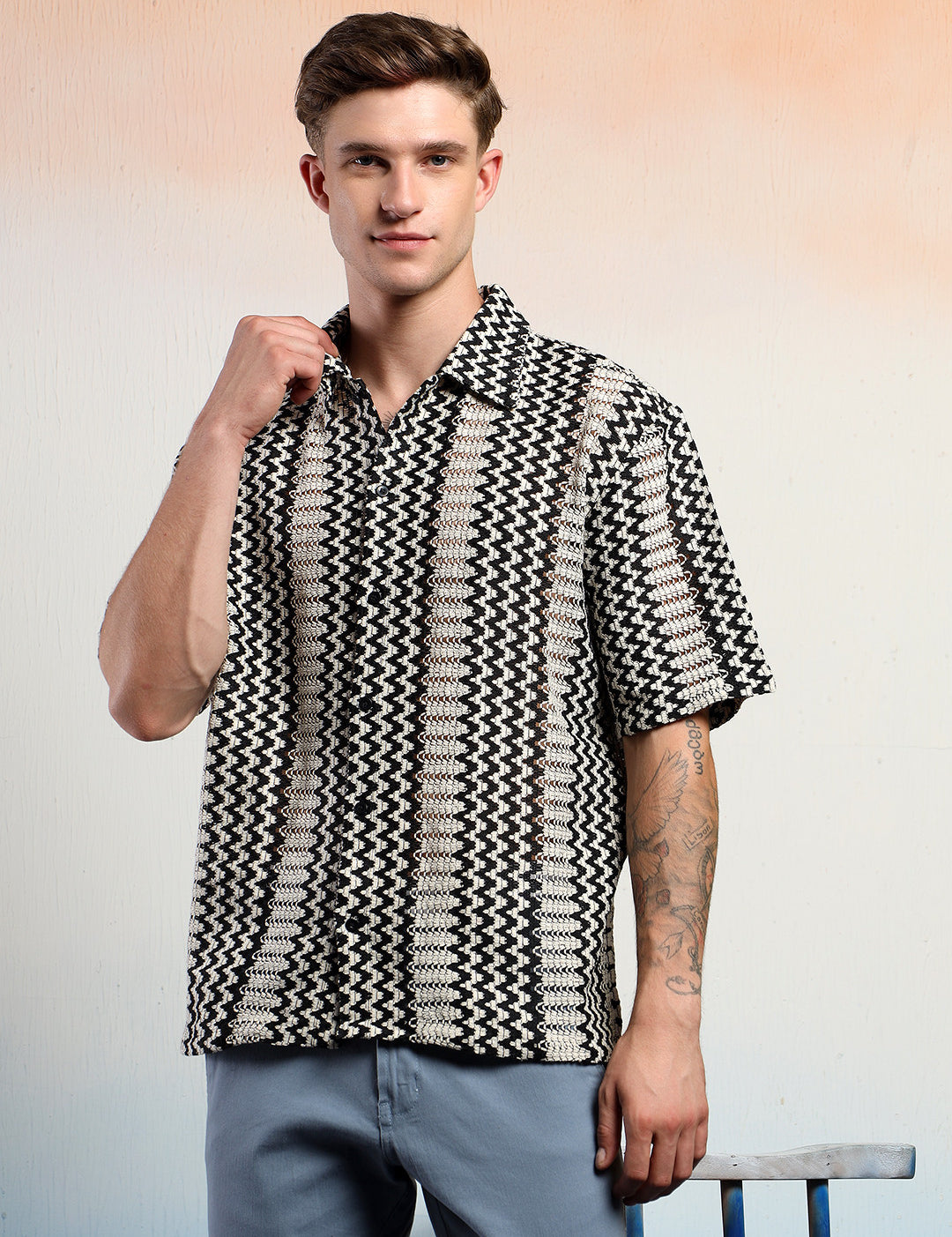 KOTTY Men Striped Casual Multicolor Shirt 