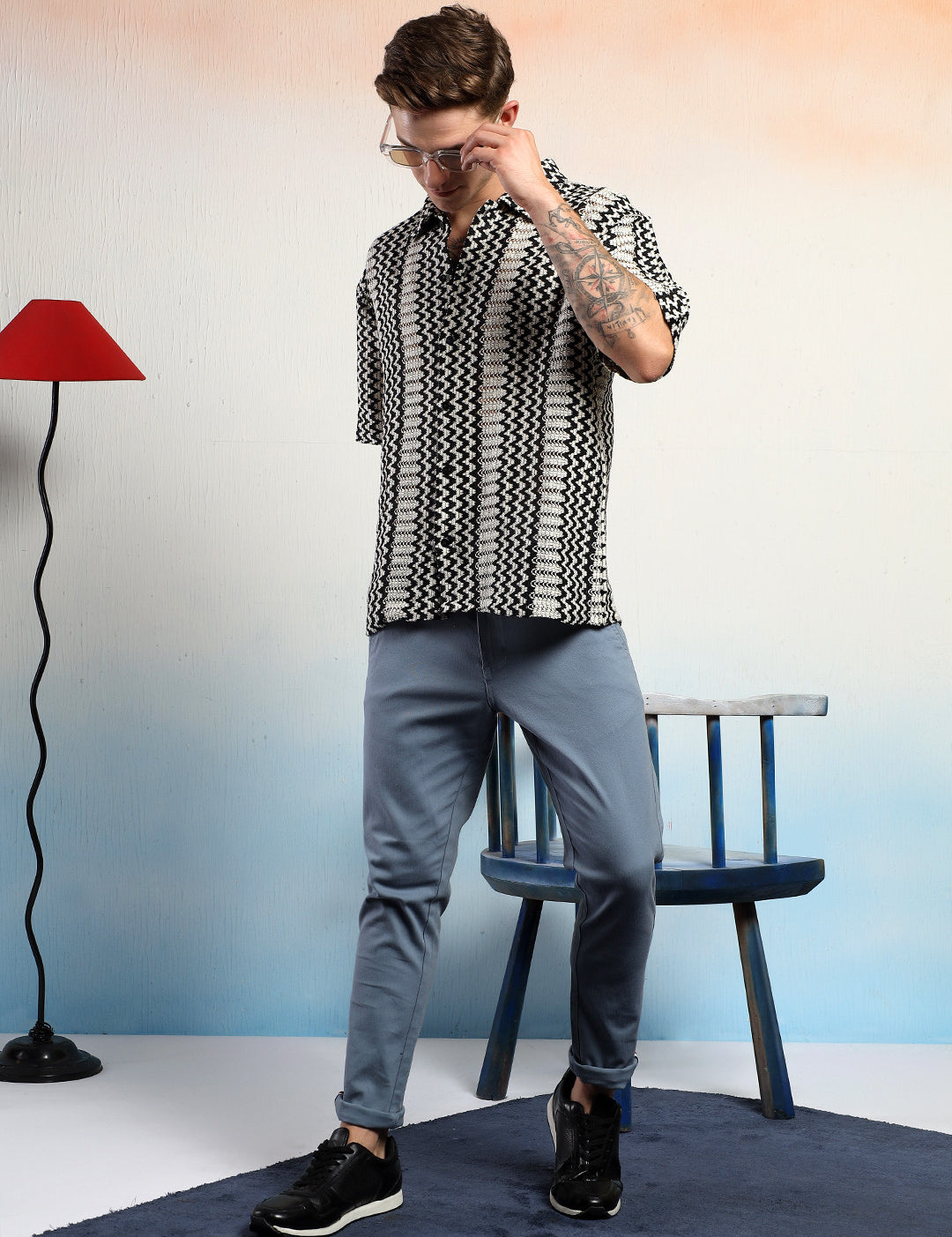 KOTTY Men Striped Casual Multicolor Shirt 