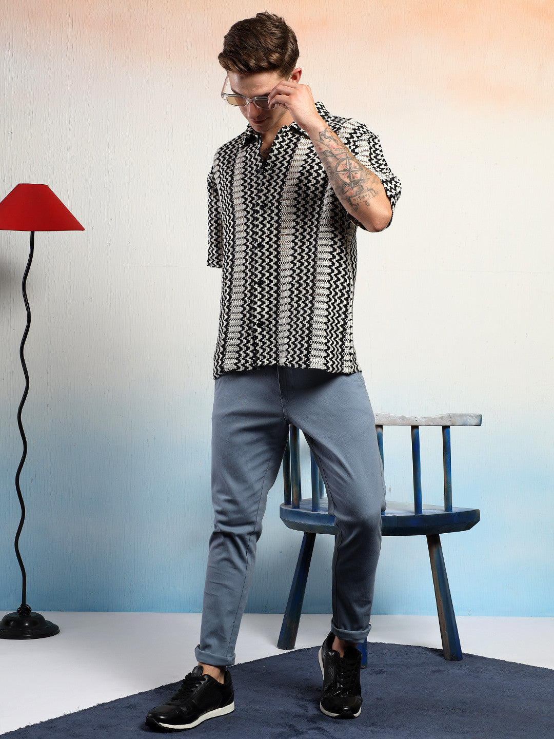 KOTTY Men Striped Casual Multicolor Shirt 