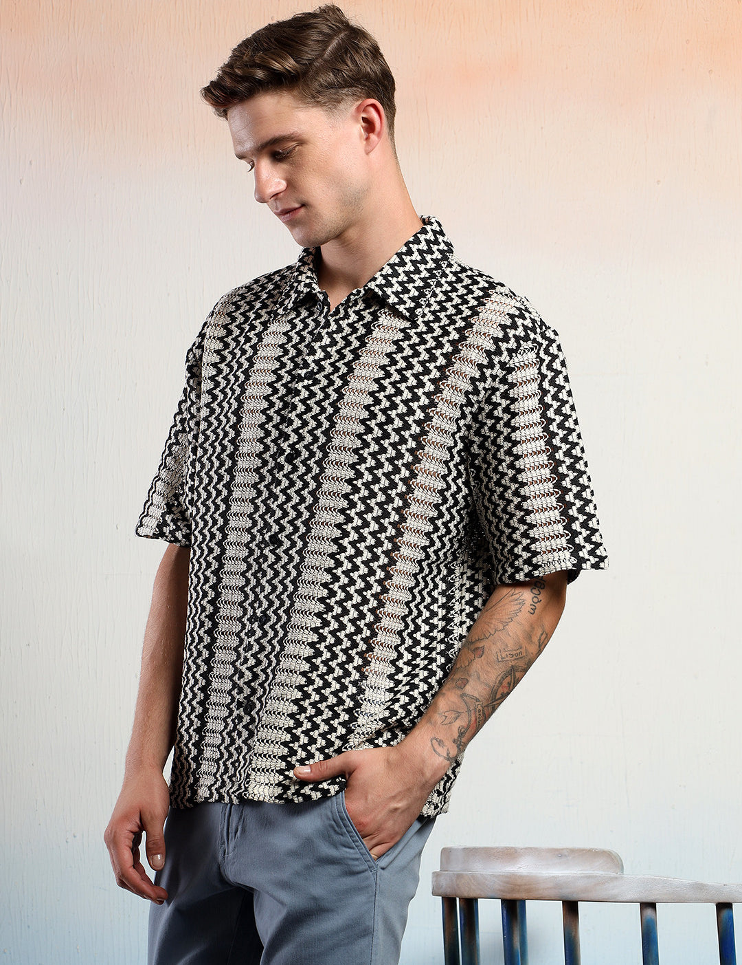 KOTTY Men Striped Casual Multicolor Shirt 