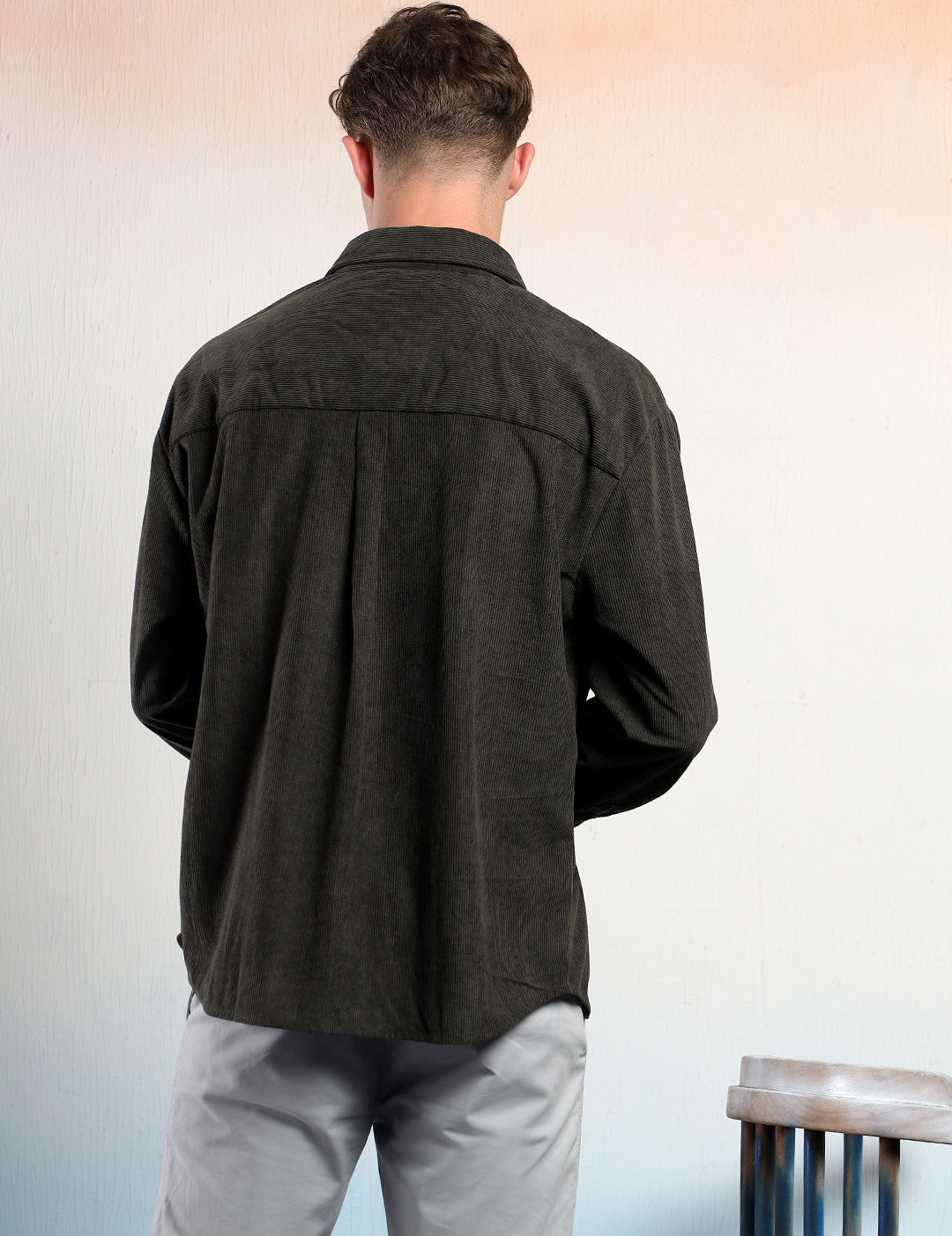 KOTTY Men Solid Casual Green Shirt 