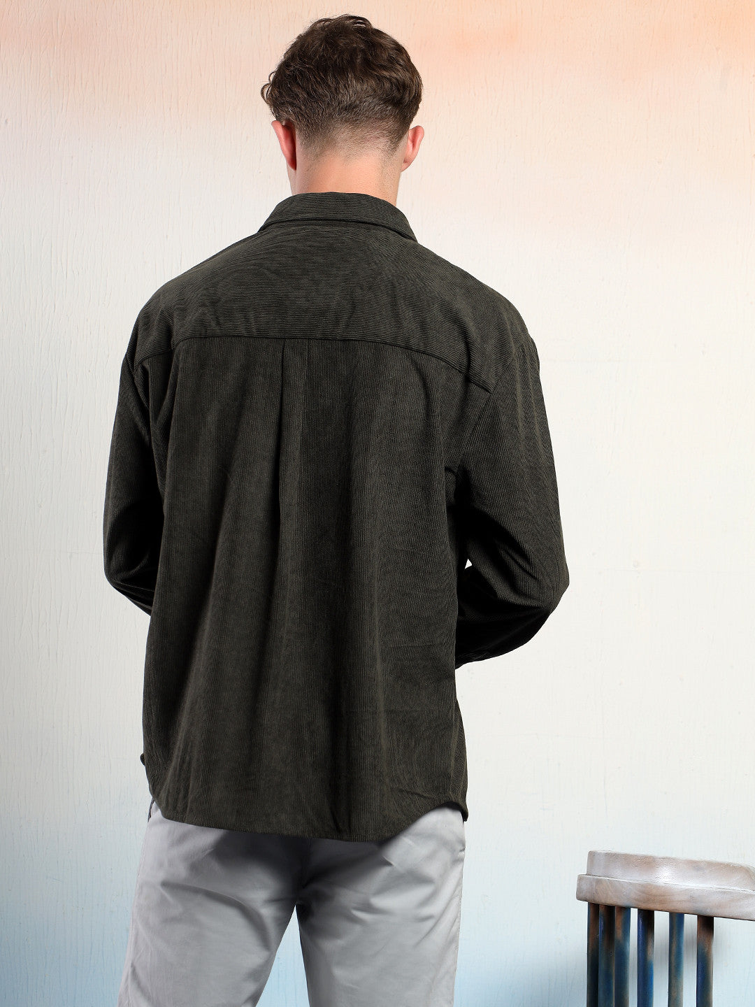 KOTTY Men Solid Casual Green Shirt 
