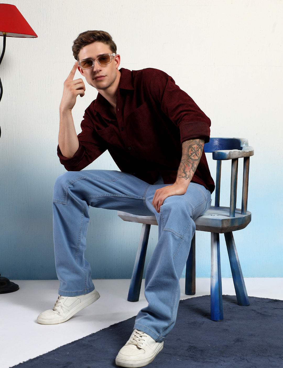 KOTTY Men Solid Casual Red Shirt 