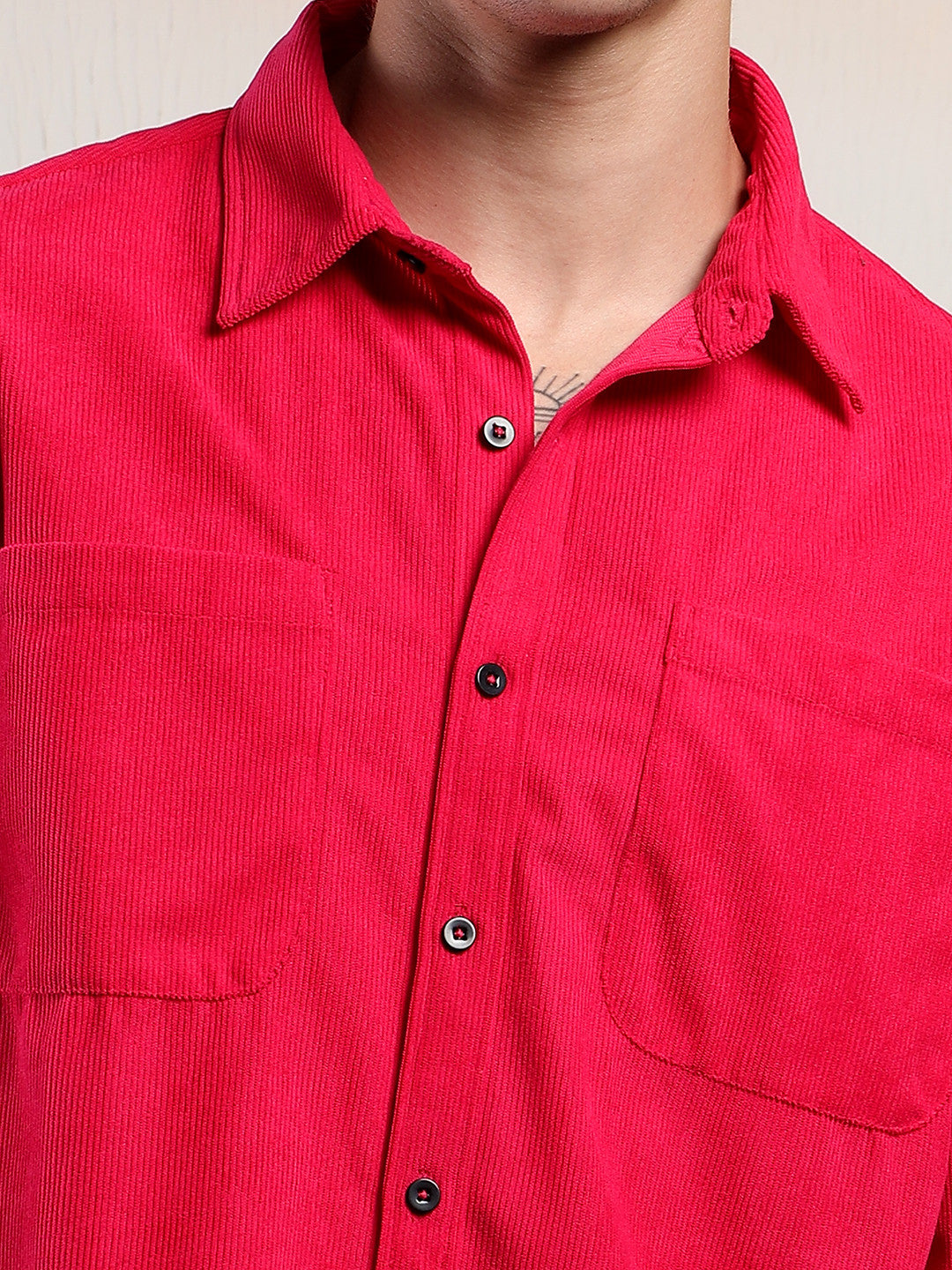 KOTTY Men Solid Casual Red Shirt 
