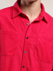KOTTY Men Solid Casual Red Shirt 