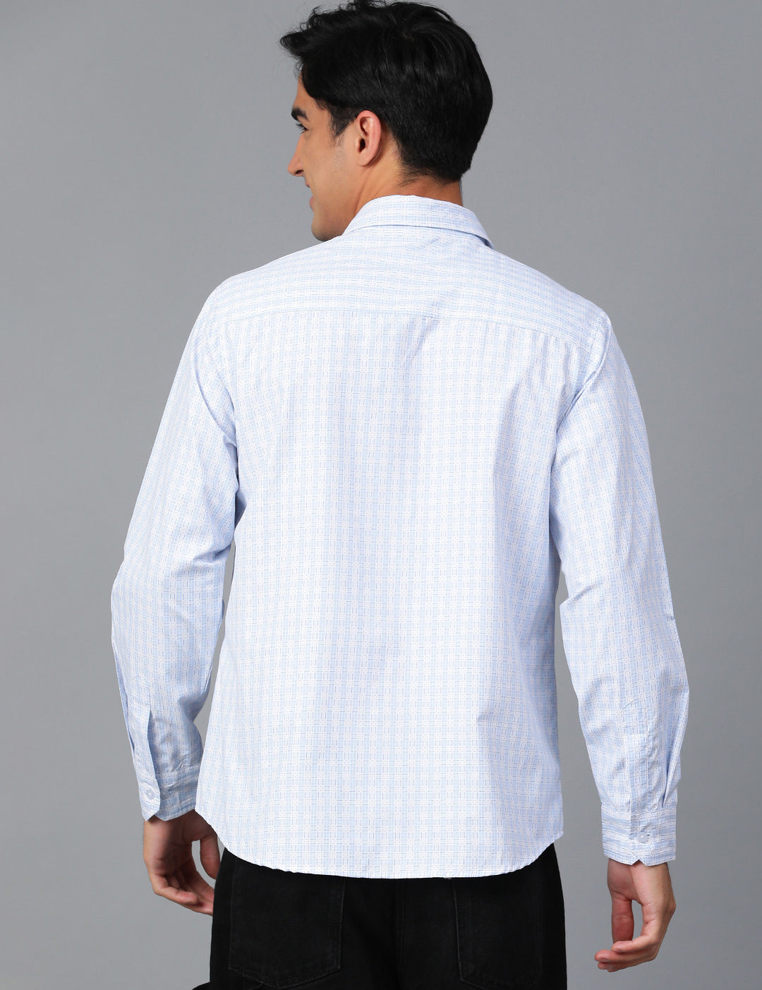 KOTTY Men Printed Casual Light Blue, White Shirt 