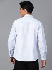 KOTTY Men Printed Casual Light Blue, White Shirt 