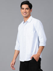 KOTTY Men Printed Casual Light Blue, White Shirt 