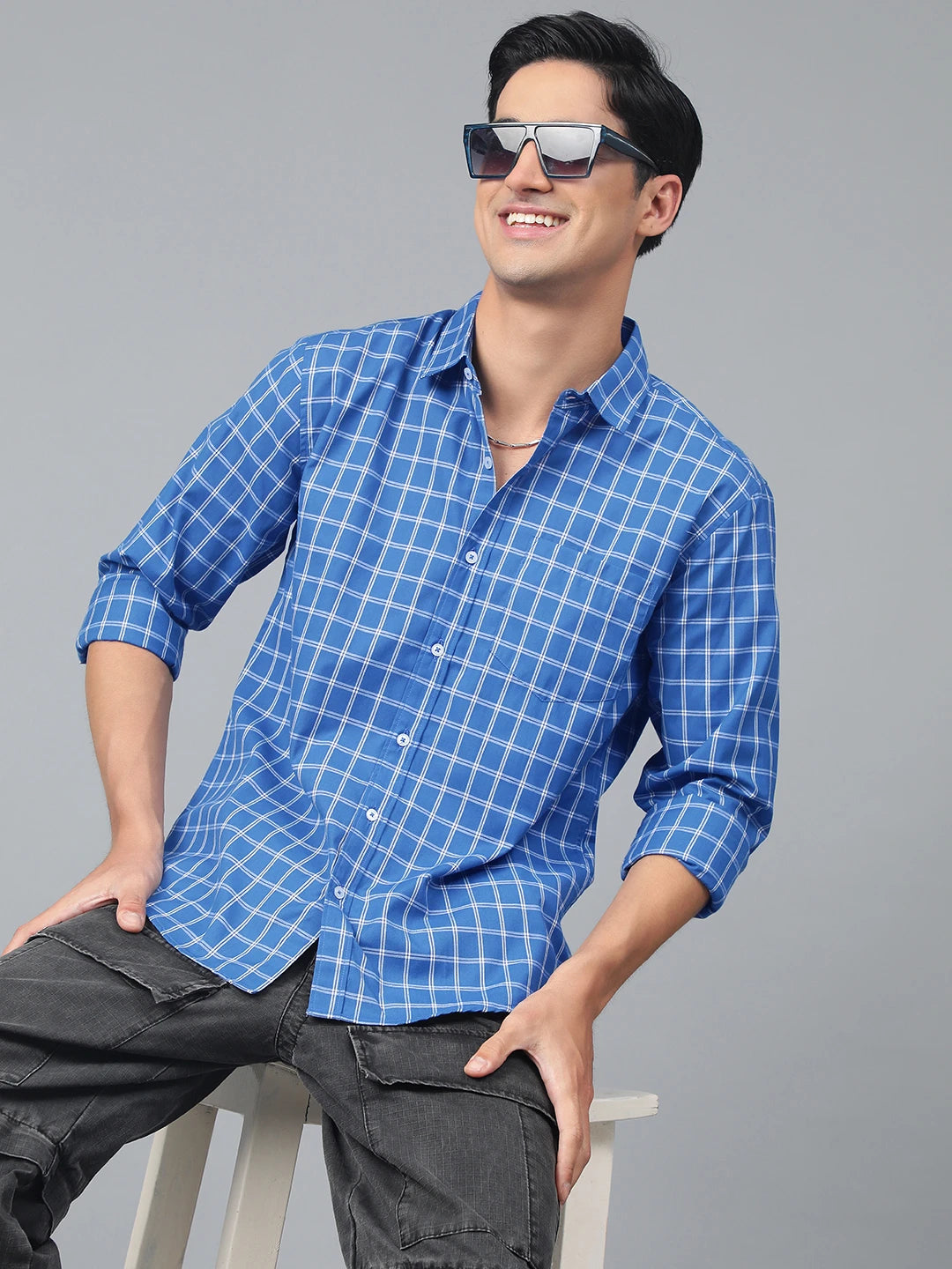 KOTTY Men Checkered Casual Multicolor Shirt 