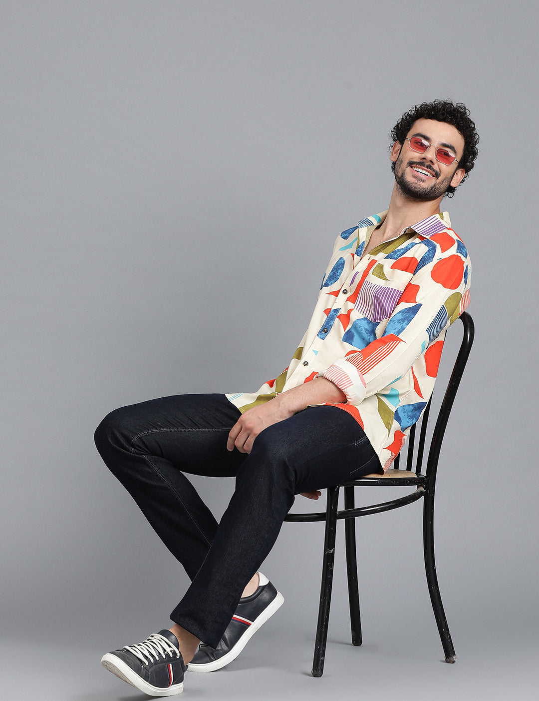 KOTTY Men Printed Casual Multicolor Shirt 