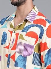 KOTTY Men Printed Casual Multicolor Shirt 