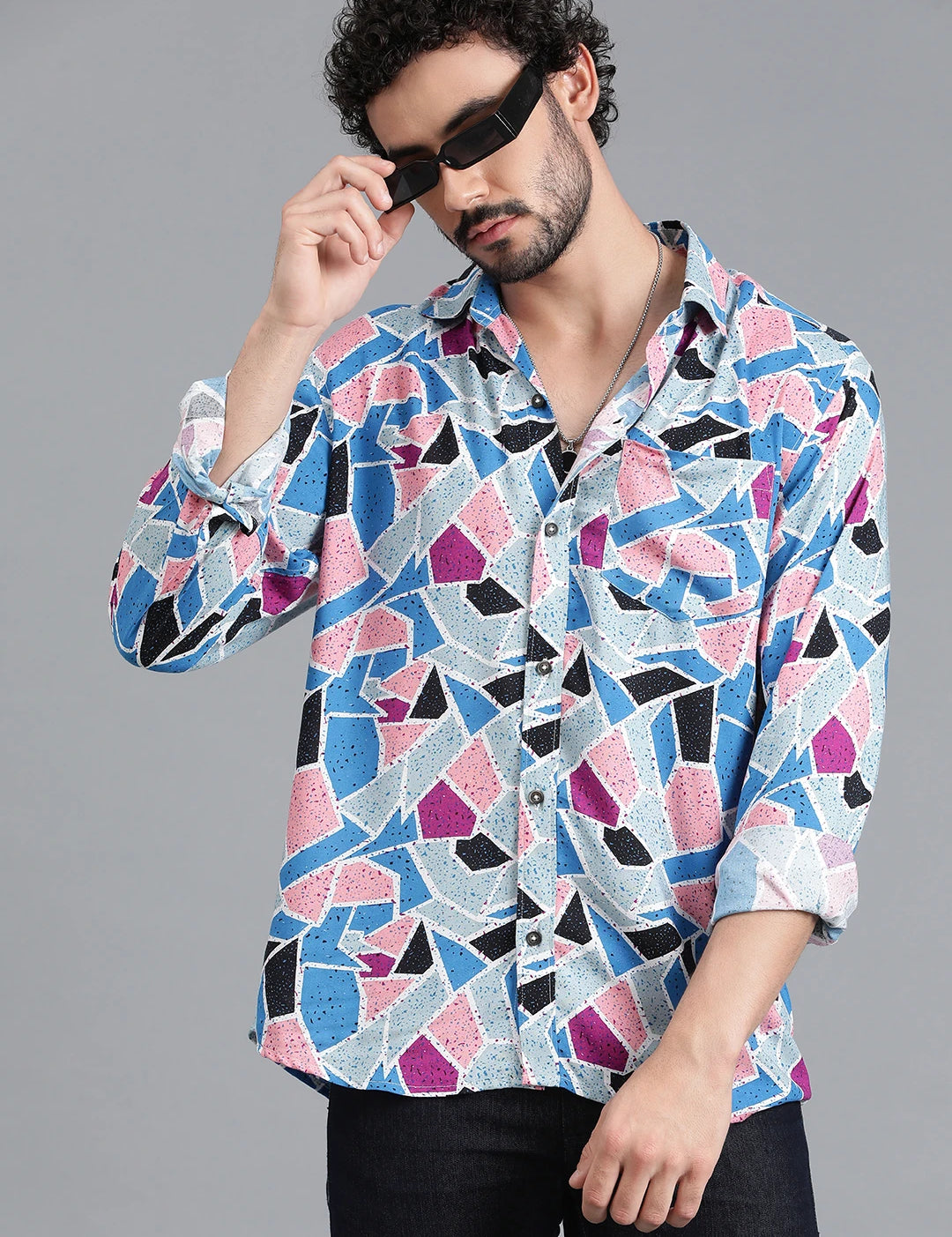 KOTTY Men Printed Casual Multicolor Shirt 