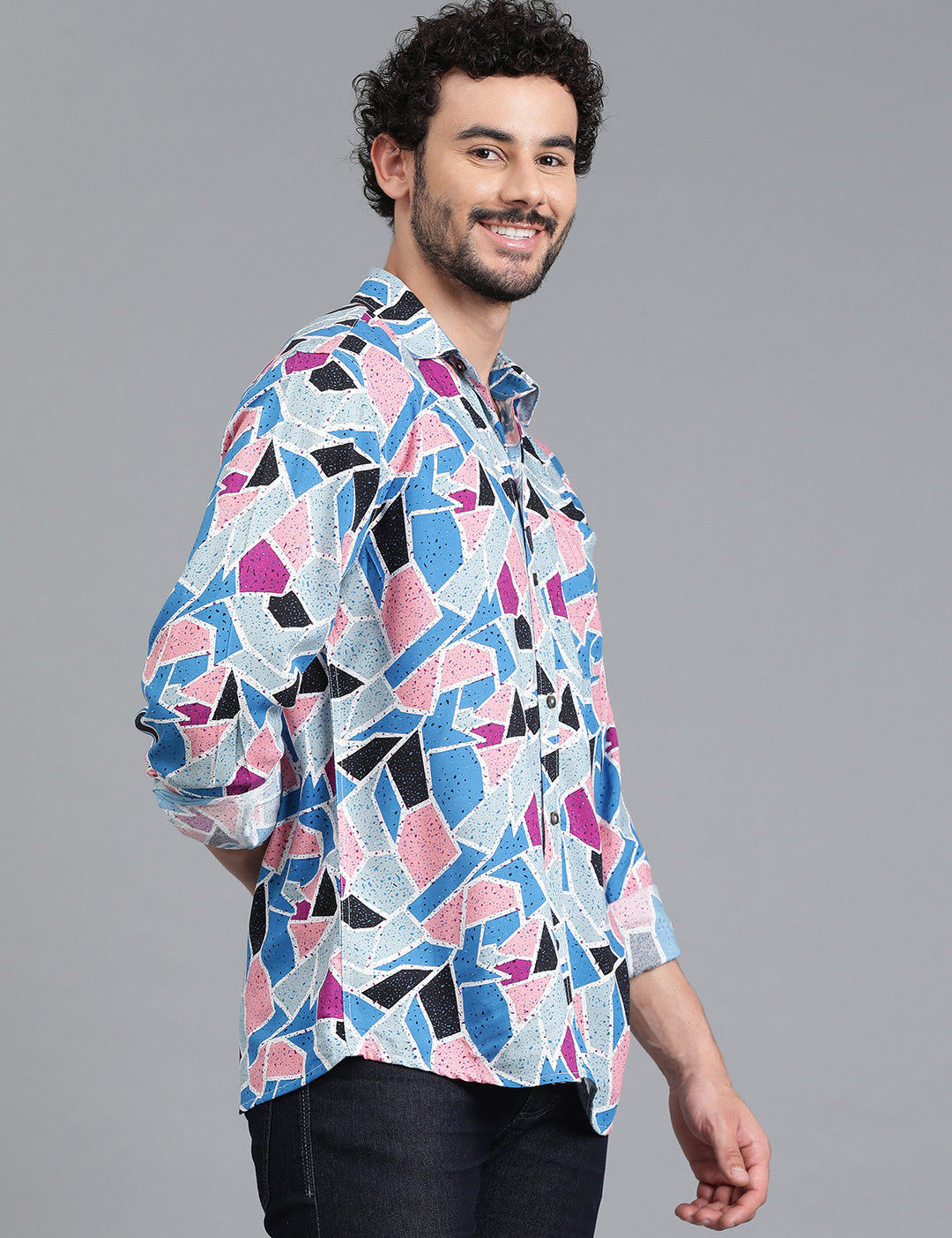KOTTY Men Printed Casual Multicolor Shirt 