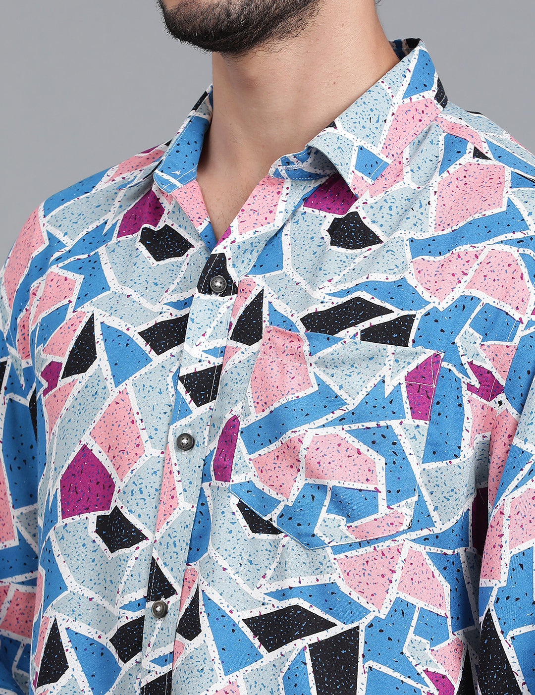 KOTTY Men Printed Casual Multicolor Shirt 