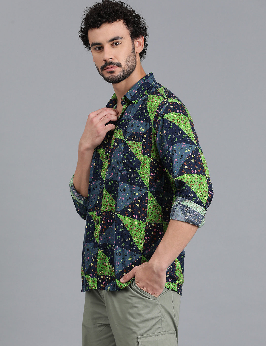 KOTTY Men Printed Casual Multicolor Shirt 