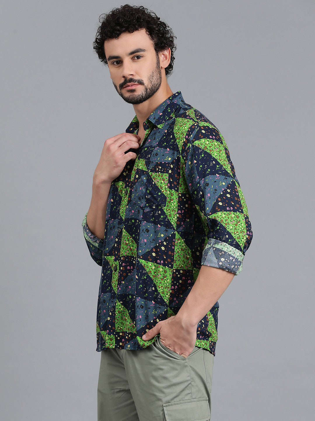KOTTY Men Printed Casual Multicolor Shirt 