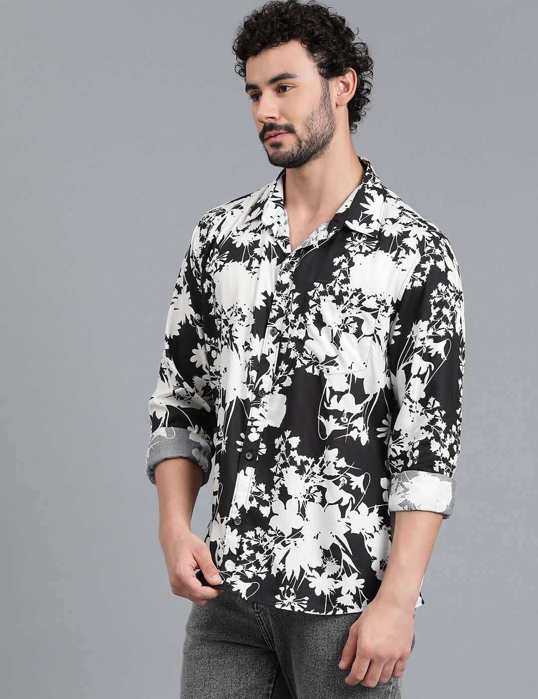 KOTTY Men Printed Casual Multicolor Shirt 