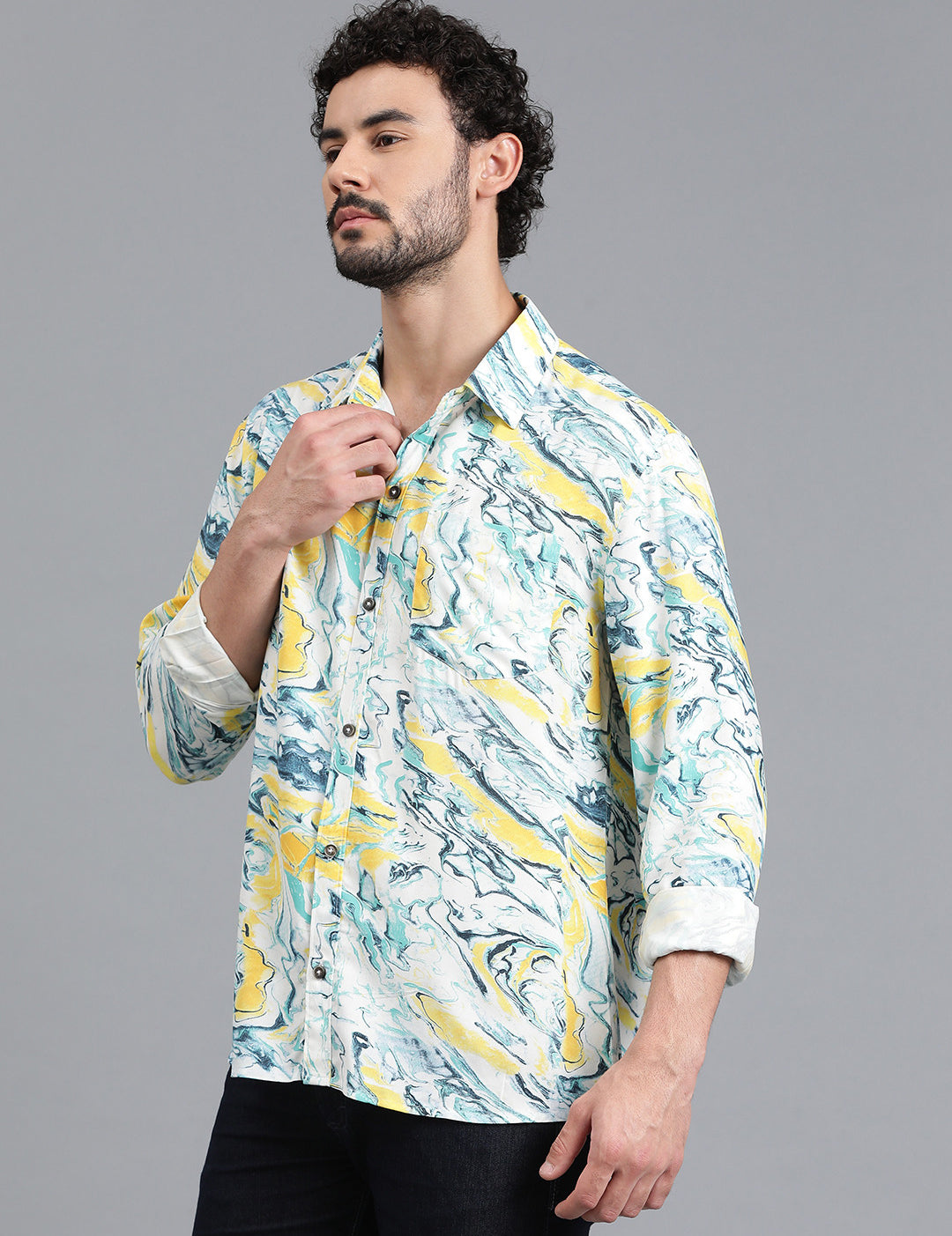 KOTTY Men Printed Casual Multicolor Shirt 