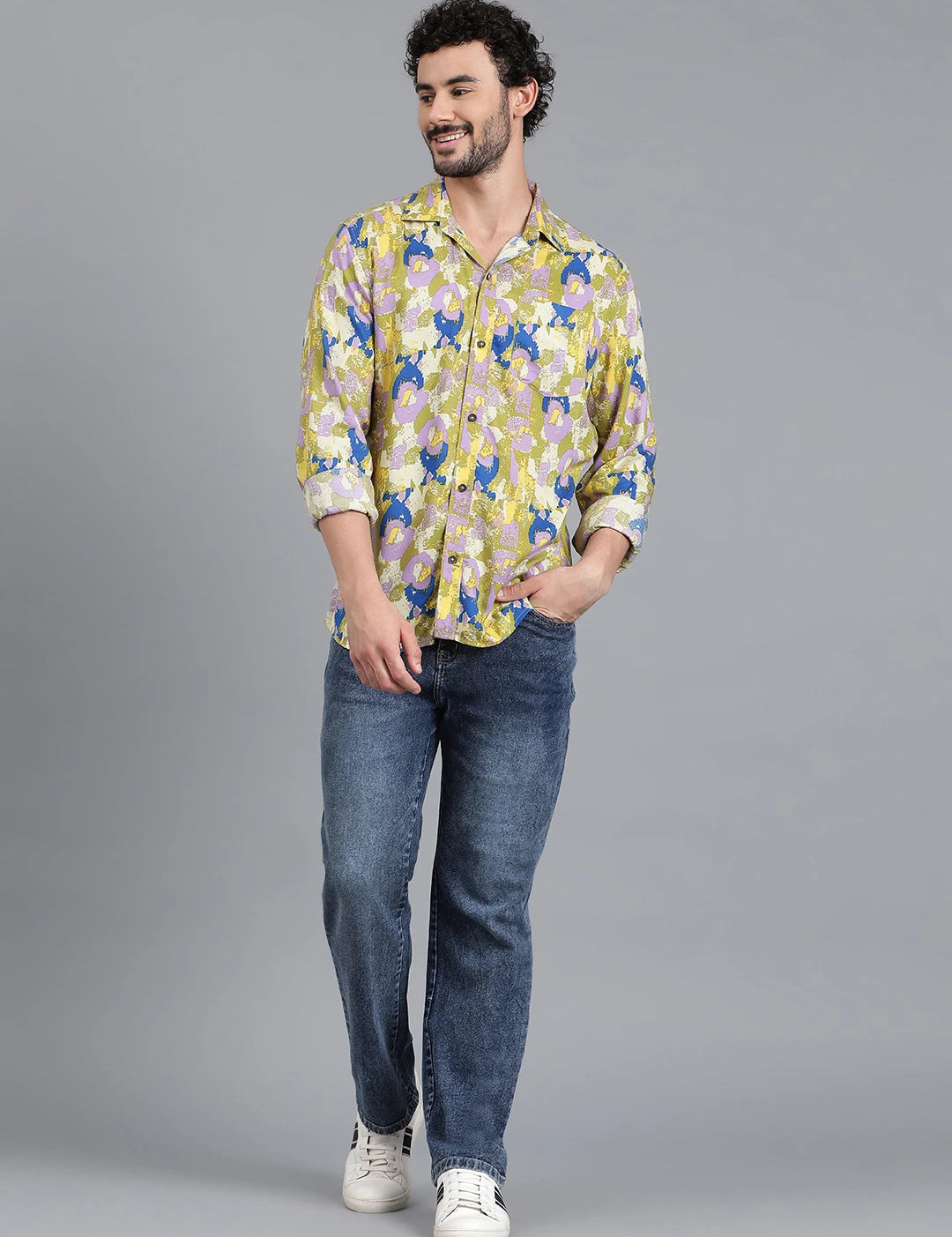 KOTTY Men Printed Casual Multicolor Shirt 