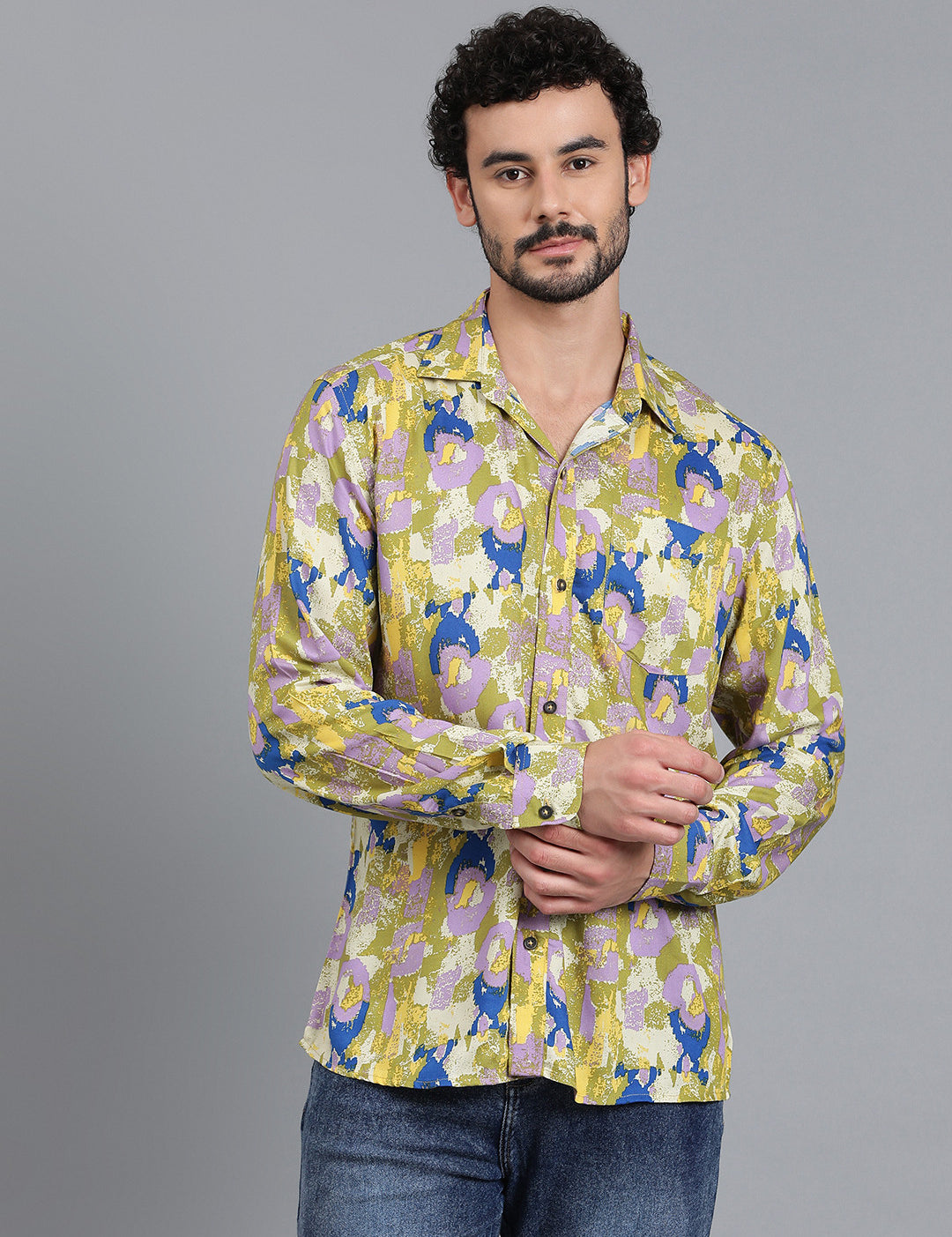 KOTTY Men Printed Casual Multicolor Shirt 