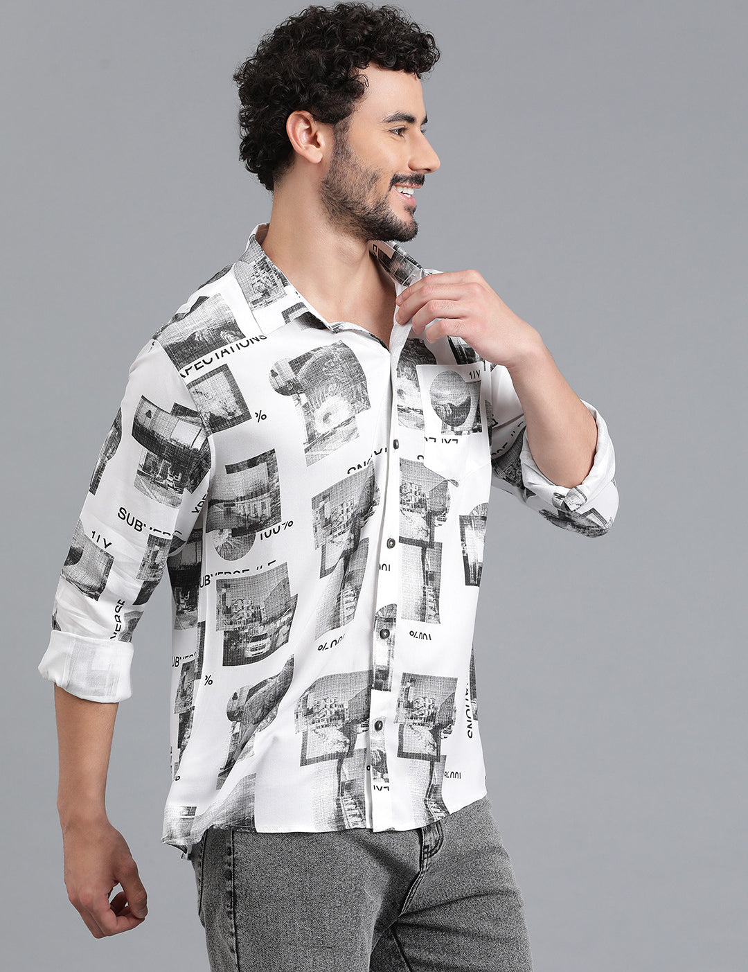 KOTTY Men Printed Casual Multicolor Shirt 
