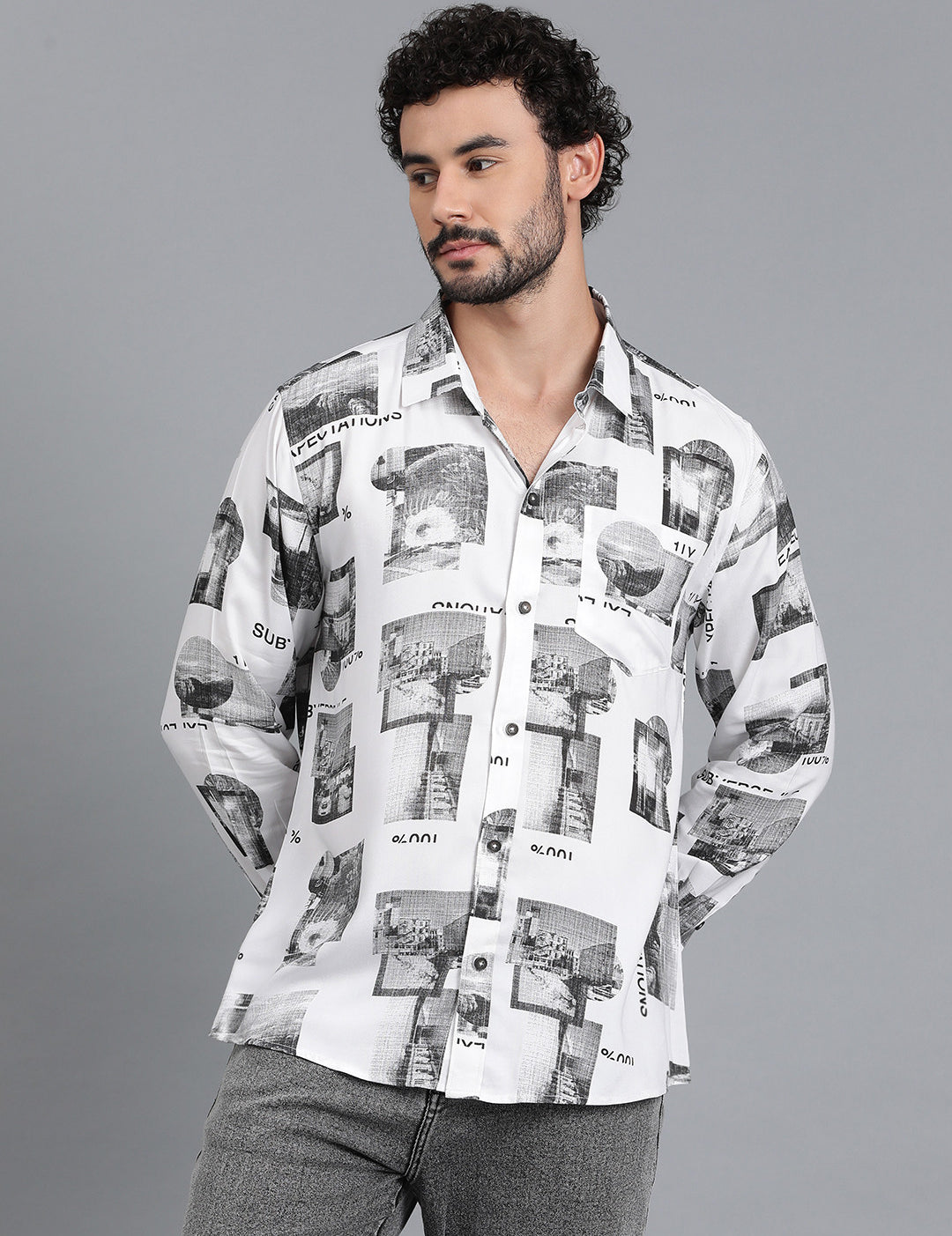 KOTTY Men Printed Casual Multicolor Shirt 