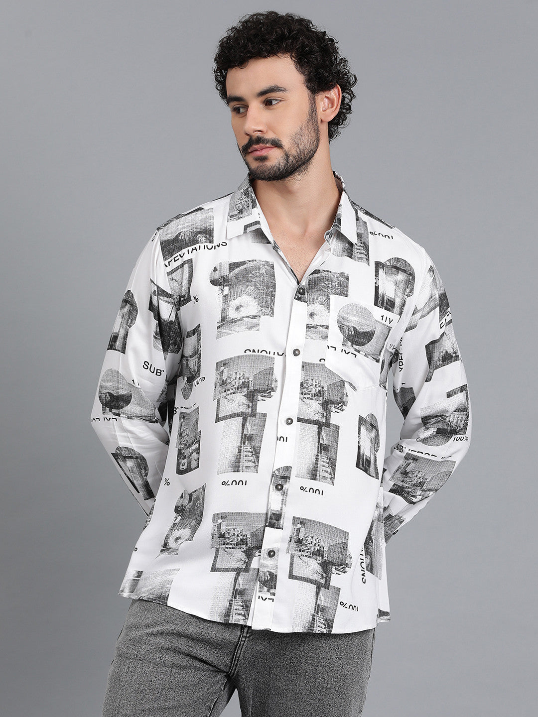 KOTTY Men Printed Casual Multicolor Shirt 