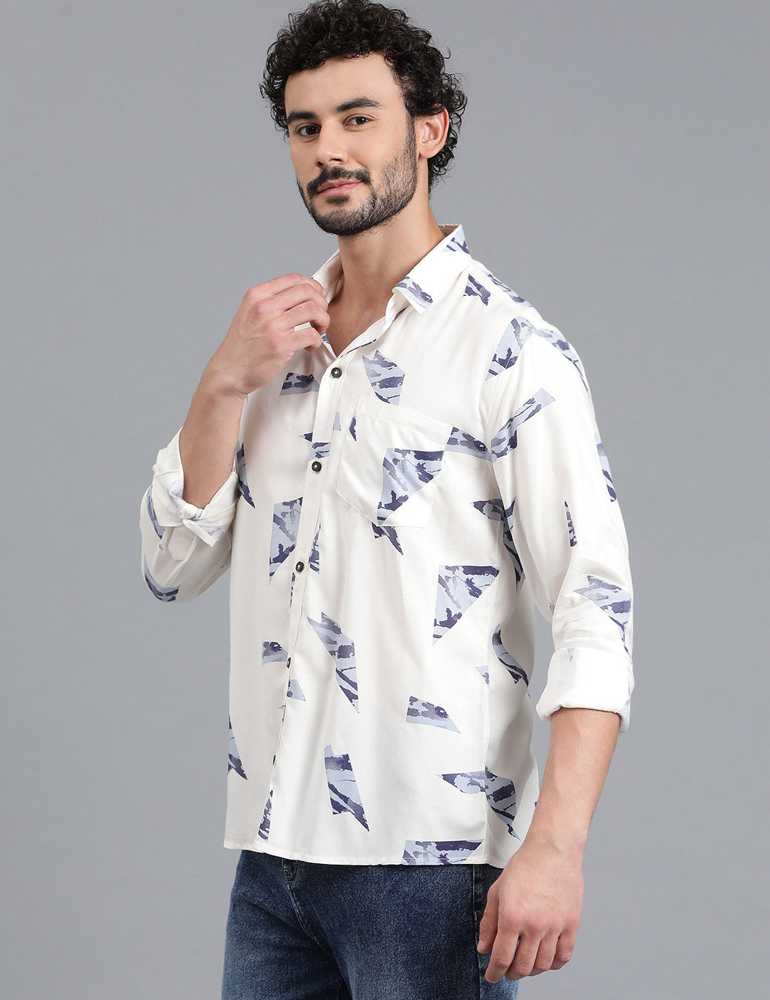 KOTTY Men Printed Casual Multicolor Shirt 