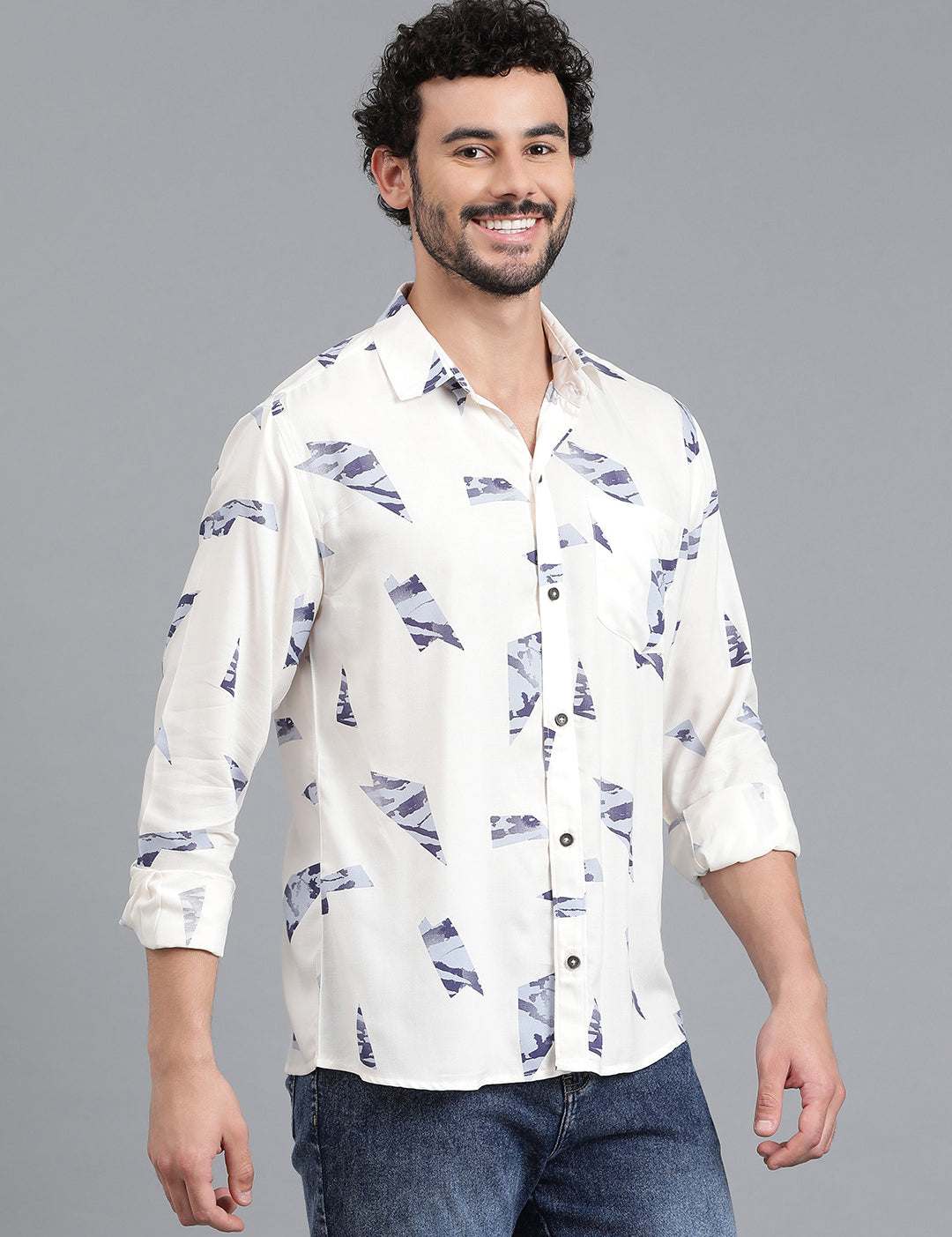 KOTTY Men Printed Casual Multicolor Shirt 