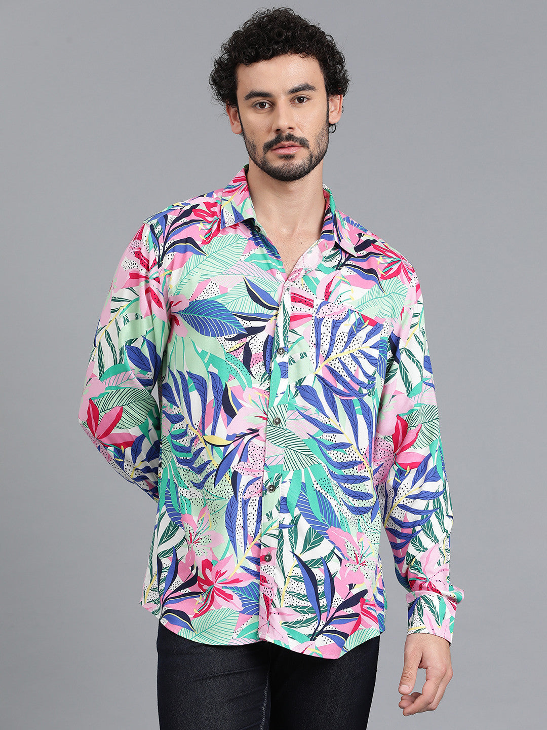 KOTTY Men Printed Casual Multicolor Shirt 