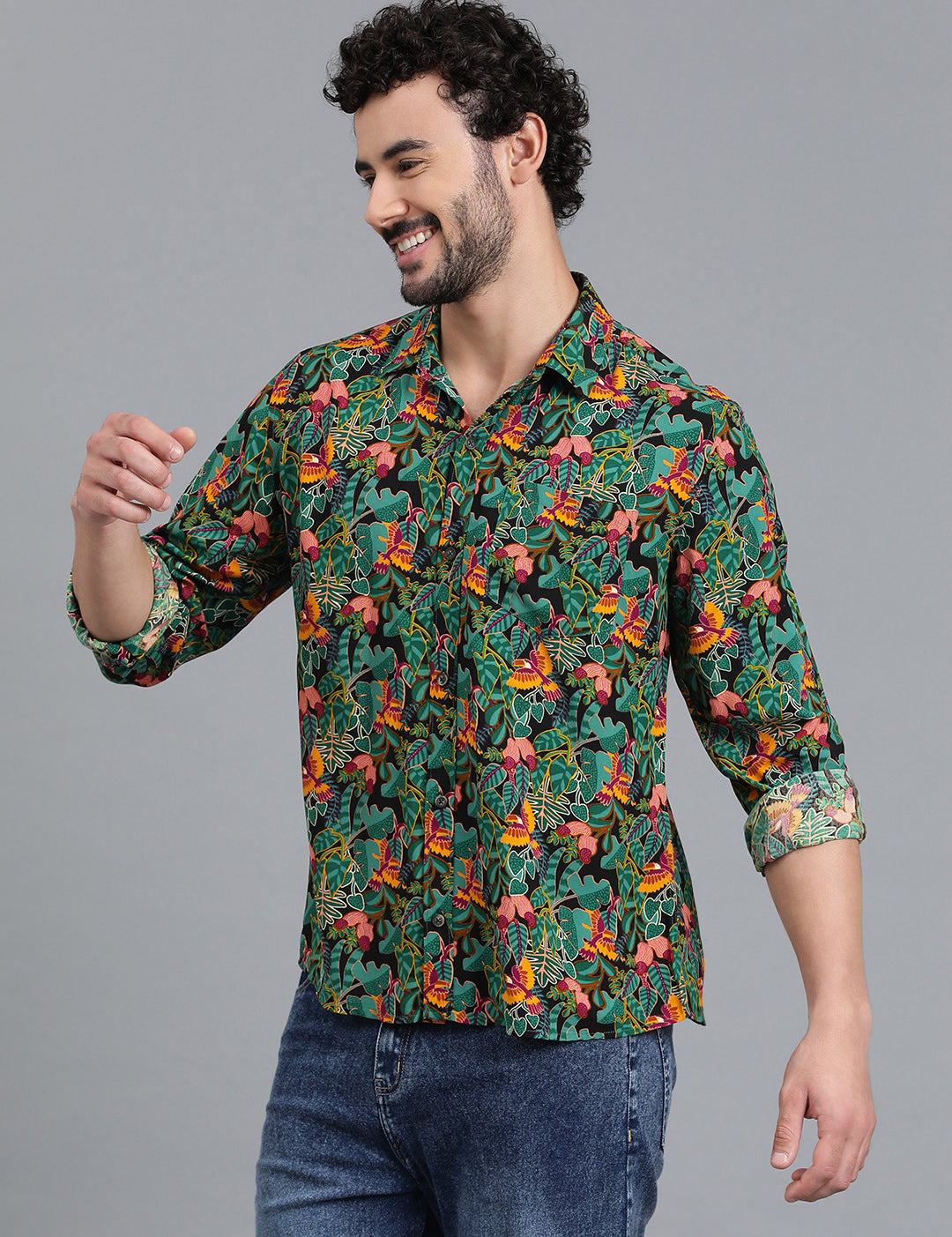KOTTY Men Printed Casual Multicolor Shirt 