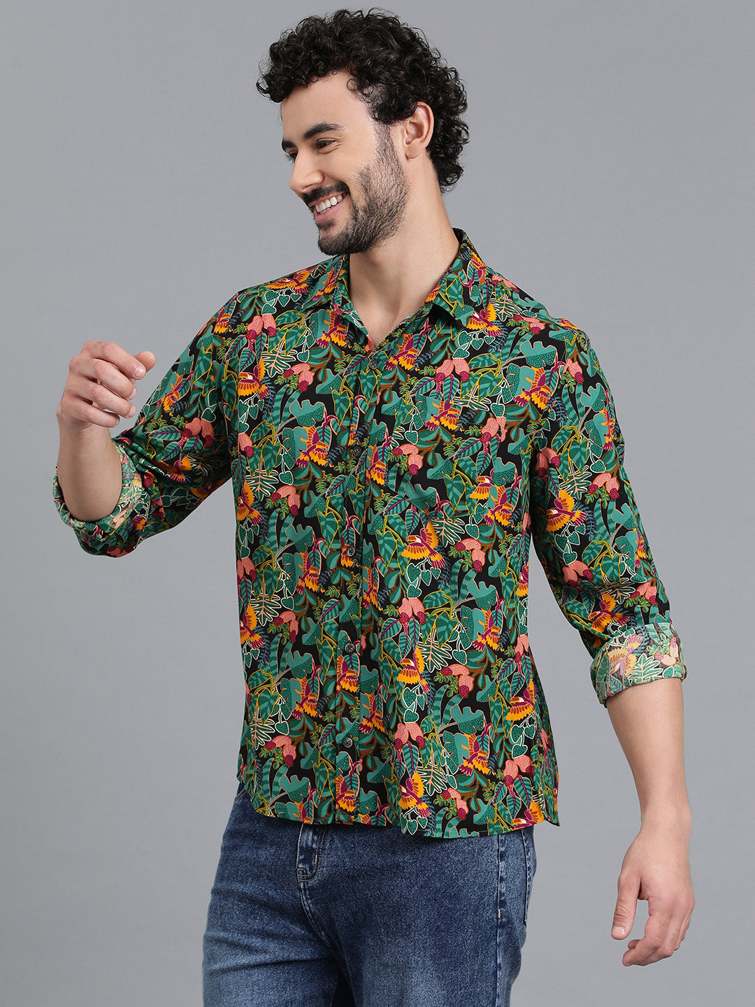 KOTTY Men Printed Casual Multicolor Shirt 