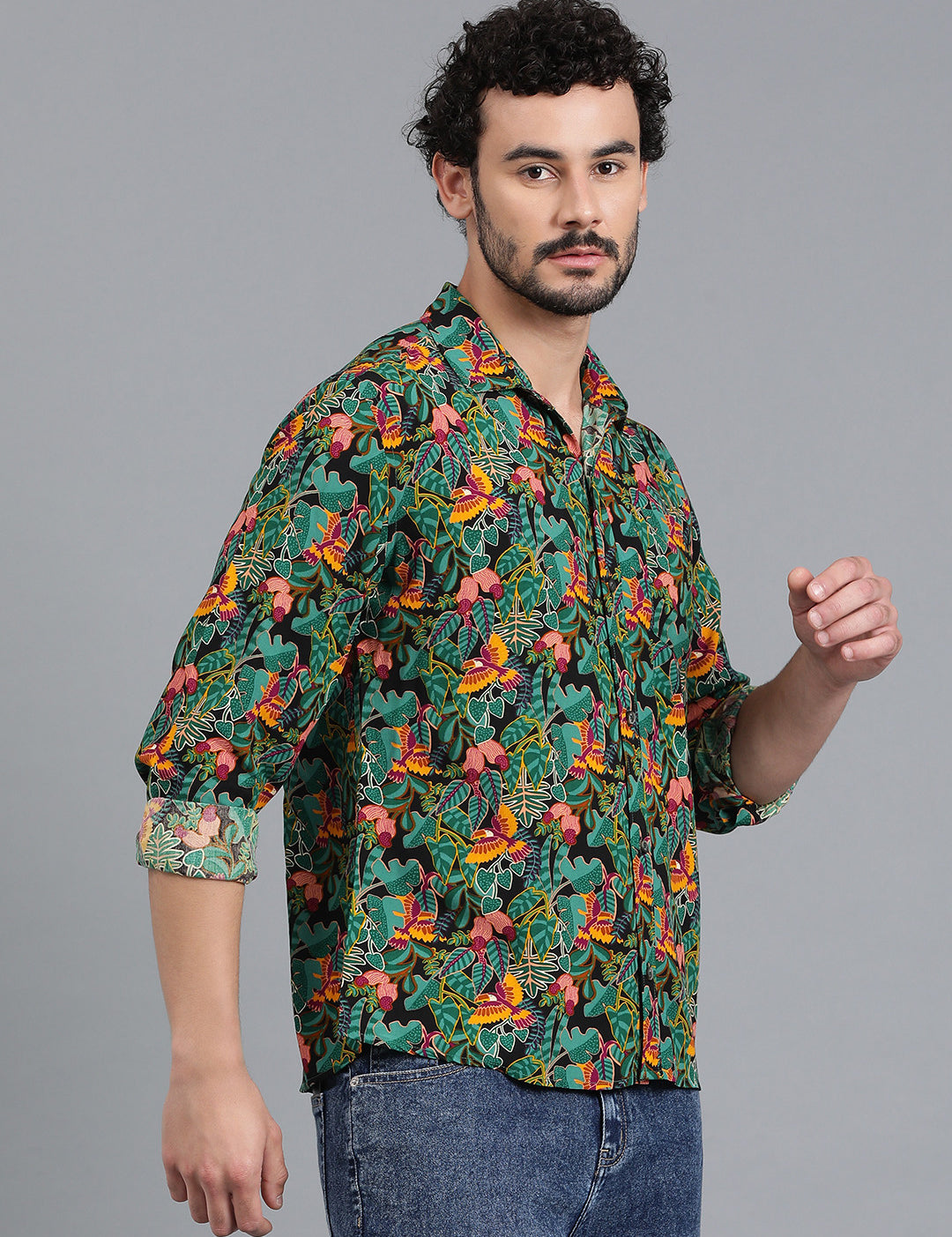 KOTTY Men Printed Casual Multicolor Shirt 