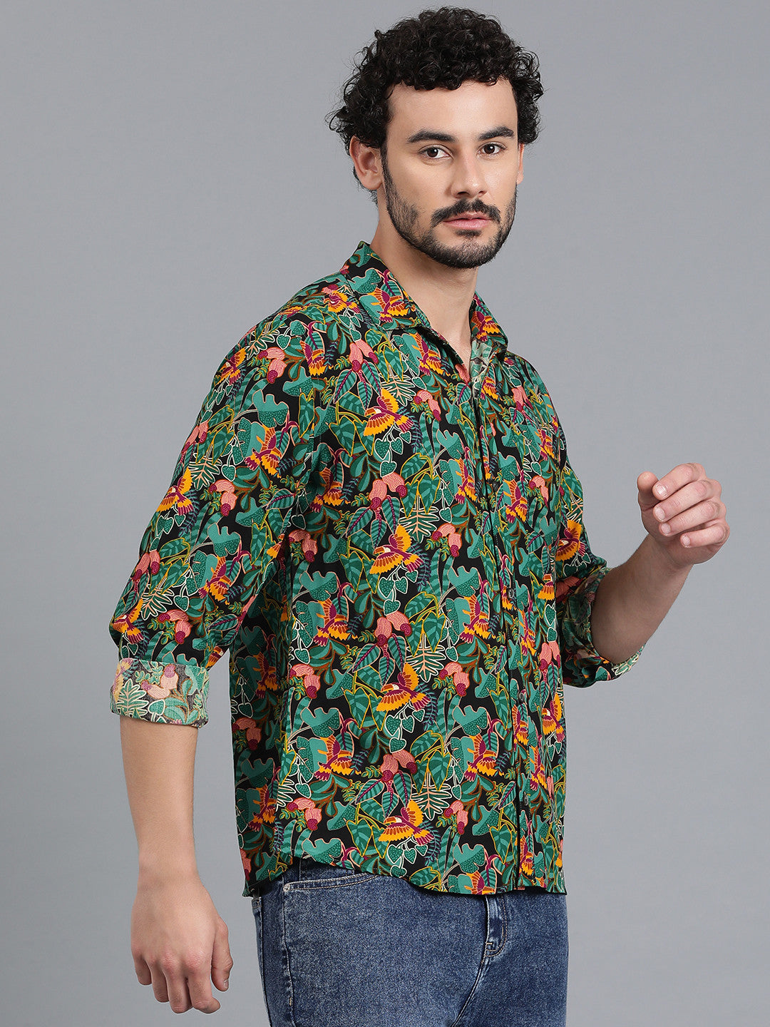 KOTTY Men Printed Casual Multicolor Shirt 