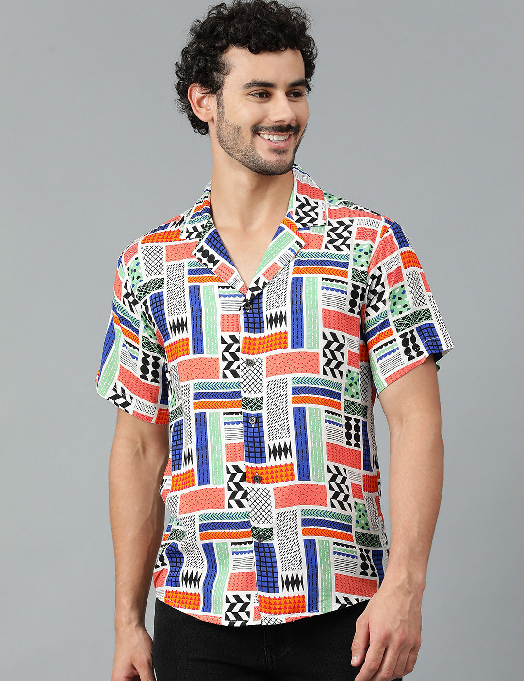 KOTTY Men Printed Casual Multicolor Shirt 