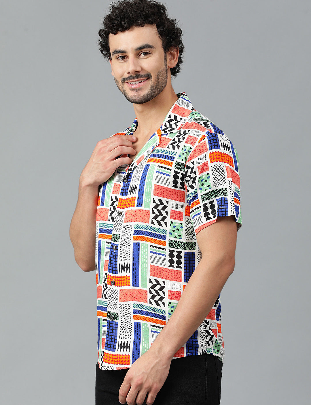KOTTY Men Printed Casual Multicolor Shirt 