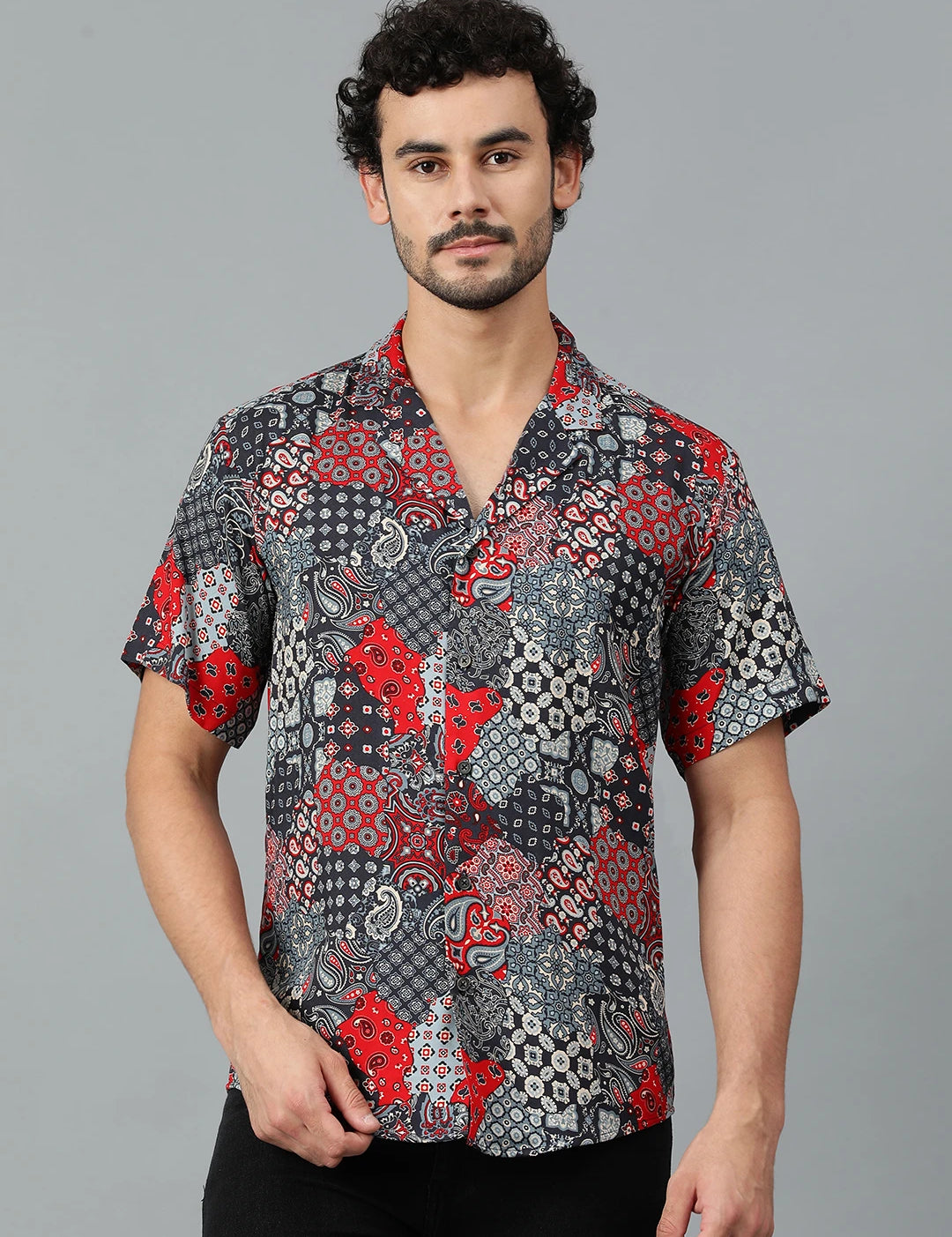 KOTTY Men Printed Casual Multicolor Shirt 