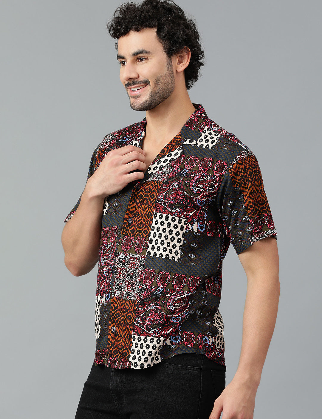 KOTTY Men Printed Casual Multicolor Shirt 