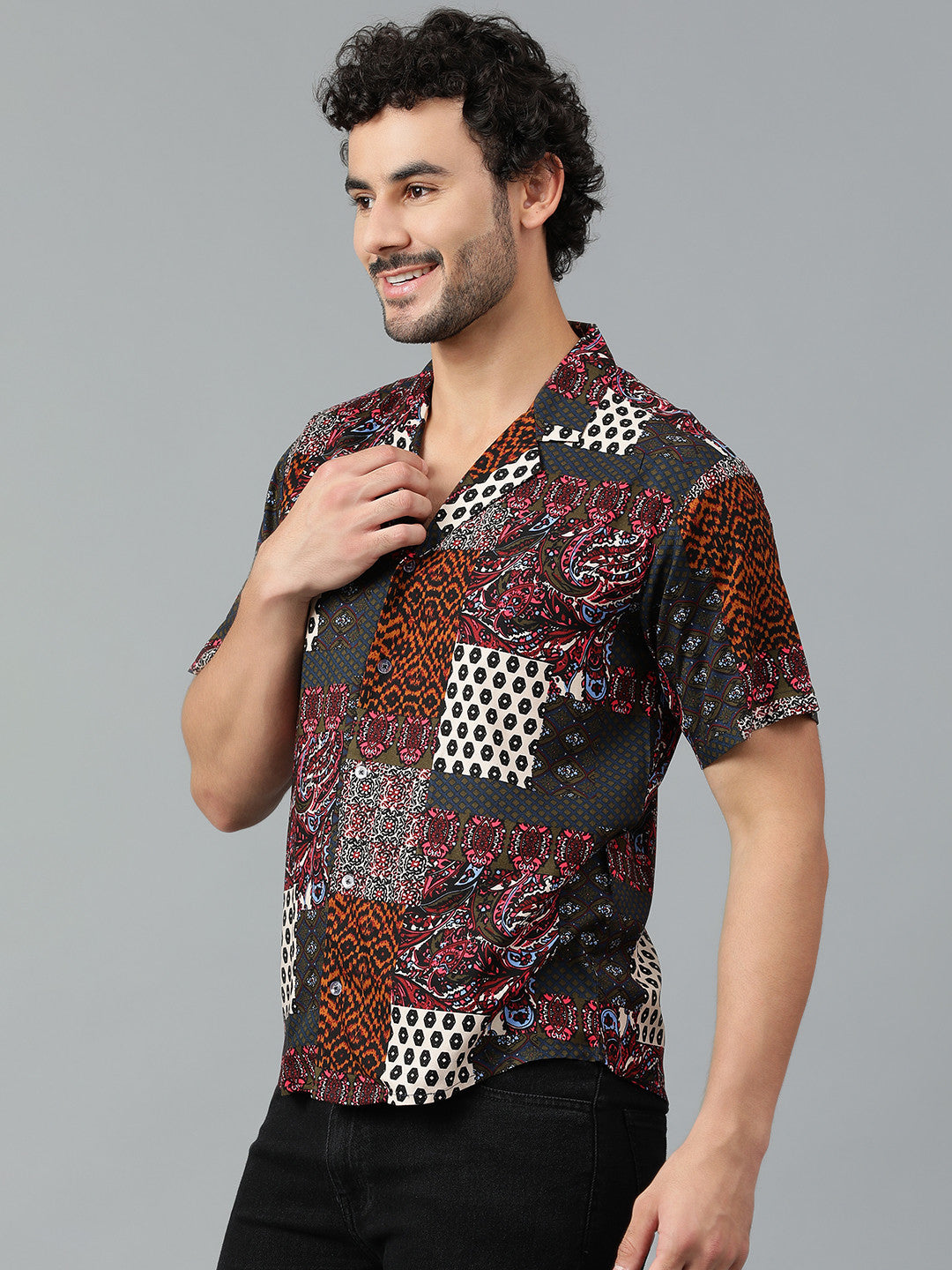 KOTTY Men Printed Casual Multicolor Shirt 