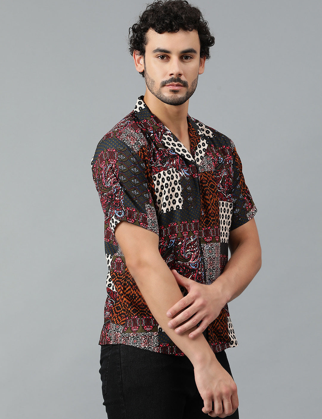 KOTTY Men Printed Casual Multicolor Shirt 