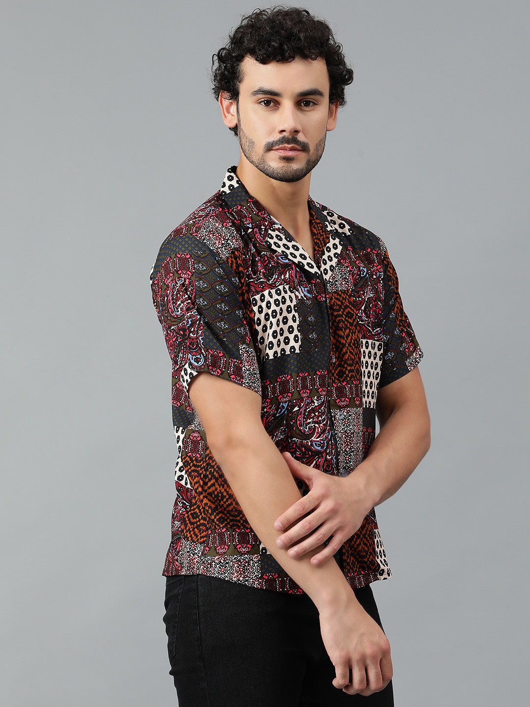 KOTTY Men Printed Casual Multicolor Shirt 